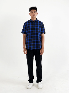 Greenlight Kemeja Kotak-Kotak Pria Flanel Plaid Lengan Pendek Regular Fit Creo OL-CG040225