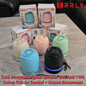 Speaker Bluetooth ERRLY E36 RGB LED Lighting Speakers Wireless Rose Super Bass TWS 2 IN 1