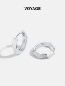 Silver Geometric Simple Bracelet Earrings for Women Light Luxury Minority Fancy Circle Earrings Fall and Winter Simple Metal Earrings Earrings