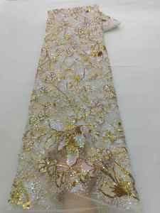African Sequins Lace Fabric 2026 Pink High Quality Sequins Nigerian French Tulle Lace Material For Wedding Party Dress Womens