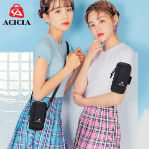 ACICIA Multifunction Shoulder Bag Phone Wallet Sport Pouch Sling Bag Arm Phone Key Holder Water Resistant Hiking Running Cellphone Holder