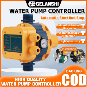 Electronic Automatic Water Pump Pressure Controller Regulator 220V Automatic Water Pump Controller Professional Booster Jet Pump Household Pressure Switch Intelligent Water Shortage Protection Adjustable Pressure Start Controller With Pressure Gauge
