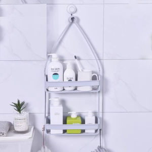 Bathroom Shelf Organizer Nail-free Shampoo Holder Storage Shelf Rack Bathroom Basket Holder Hanging Bath Shelves