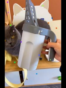 Cat Litter Scooper ที่ตักทรายแมว ที่ตักอึแมว ที่ตักทราย ด้ามยาวแข็งแรง พร้อมถังขยะ และถุงขยะในตัว ฟรีถุงขยะ ถอดออกได้และล้างทําความสะอาดได้