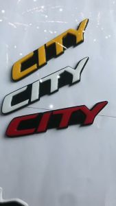 EKSTERIOR VARIASI MOBIL TULISAN EMBLEM CITY 3 DIMENSI TIMBUL