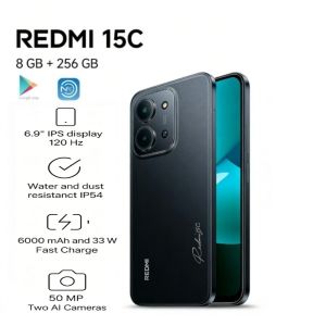 Redmi | 2026 New Powerful Redmi 15C Global Dual SIM Phone Ample 8GB RAM 256GB High Storage Smooth Daily Performance Android Mobile Phone