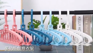 【Space-Saving】Multi-port Clothing Rack Plastic Clothes Scarf Storage Wardrobe Organizer Rotating Multi-Hole Clothes Hanger