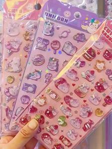 Kawaii Scrapbooking Stickers Bicycle Decals Gift Frog Students Cartoon Stationery PET Diary Stickers Notebook Cute Girls