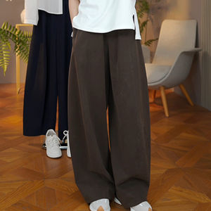High Waist Coffee Color Wide Leg Pants Womens Loose Casual Pear Shape Small Size Casual Pants Autumn 2025 High Fashion Sense