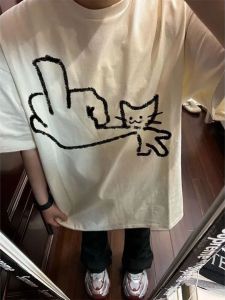 YEBO | Oversized Graphic Tee 300 Pounds Summer American Casual