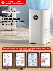 Smart Indoor Air Purifier with Negative Ion Disinfection Household Use FORMALDEHYDE Removal Odor Eliminator HEPA Filter