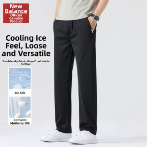 NEW BOLUNE | Thin Breathable Straight Stretch Loose Ice Silk Trousers