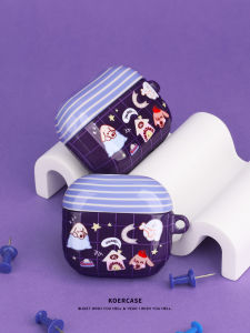 KOERCASE Ghost Design Illustration Graffiti Protective Case for Apple AirPods 1/2/3/4 pro 2 Wireless Bluetooth Hard Shell Case