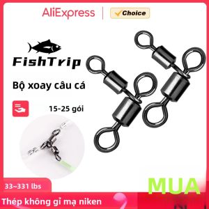 Phụ Kiện Câu Cá FishTrip Móc Câu Xoay 3 Chiều Khớp Nối Dây Câu Xoay Thép Carbon Cao Phụ Kiện Câu Cá Chép 15-25 Cái Dụng Cụ Câu Cá Nước Mặn