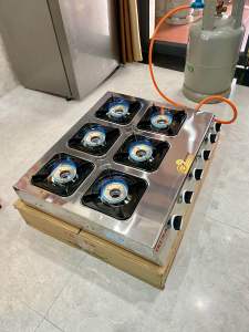 Bếp 6 Lò Đầu Đốt Đồng Chuyên mỳ cay  bánh xèo ... Giá sel sập sàn