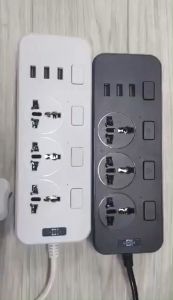 【ready stock】6 USB Port 3 Universal Power Strip Extension Plug Power Socket Electric Sockets Elektrik Soket Extension Cords Power Socket (3.4A) Fast Charging 6 USB Extension 3 Socket Plug Ports & 2M Cable Power Strip