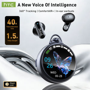 HTC NE71 AI Translator Earbuds Round HD Touch Screen Bluetooth Earphones Long Battery Portable Wireless Headphone Suitable Daily