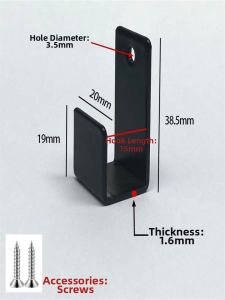 Jiaxun | Stainless Steel Brushed Black U-shape Slot Square Tube Display Board Hook