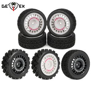 4Pcs RC Rally Tires Glued On Road Tyre Wheels with 12mm Hex for Tamiya TT02 TT-01 XV01 PTG-2 DF-03 WR8 Racing Car Upgrades