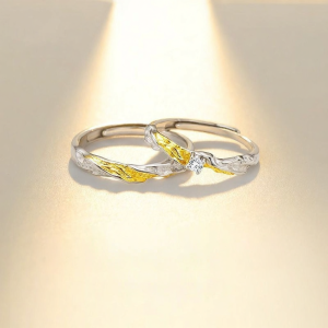 GLTEN | Swarovski Crystal Sterling Silver Couple Rings