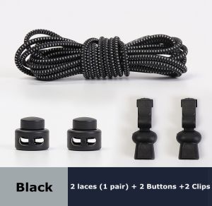 1 Pair No Tie Shoelaces Round Push The Spring Lock Sports Elastic Shoelace Suitable For All Shoes Lazy Laces Shoe Accessories