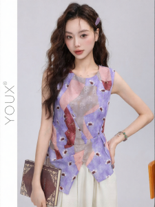 YOUXIANG | Áo Blouse Không Tay Thiết Kế Độc Đáo Cho Phụ Nữ Mùa Hè