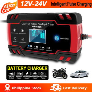 Car Battery Charger Heavy Duty Japan Made 12 24volts Pulse Repair Charger For Motorcycle Power Charger Full Intelligent Universal Repair Type Portable Original