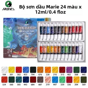 Bộ Màu Sơn Dầu Maries 24 Màu Tuýp 12ml/0.4fl Oz Bộ Dụng Cụ Sơn Dầu Dùng Cho Tranh Vẽ Trên Vải Giấy Thủ Công Dành Cho Nghệ Sĩ Và Sinh Viên