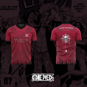 Bandai | 2026 One Piece Anime THE RED HAIR PIRATES 3D Print Football Jersey for Mens Tshirt Summer Sports Shirt Casual Tees Kids/Adult