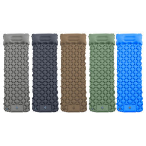 10cm Ultralight Camping Mat with Foot Pump & Pillow Inflatable Sleeping Mat Lightweight Air Cushion for Outdoor Use