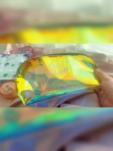HAYYLIFE Tas Kosmetik Hologram - Pouch Tempat Make up Portable Model Transparan Bahan Plastik Untuk Travel Anti Air HL-AGB824
