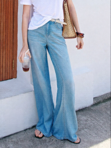 MO&Co. | Soft Drape Loose Wide Leg Jeans for Summer