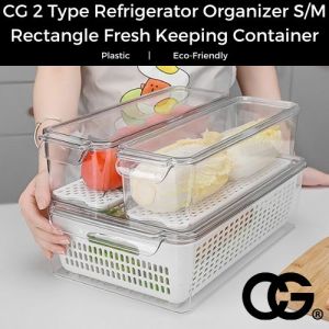 CG Bekas Penyimpanan Sayur Dan Buah-Buahan Di Dalam Peti Sejuk Bentuk Segi Empat Tepat
