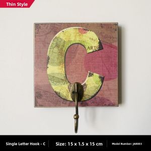 American Style Wooden Key Holder Wall Decorative Letter Hook House Key Rack Personalized Bedroom Vintage Alphabet Hook