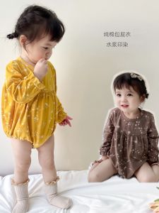 Early Autumn Thin Long Sleeve Baby Girl Romper Cute Endearing Crawler Suit Cotton European Style Infant Spring Autumn Outfit