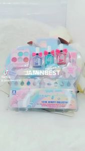 Toy Unicorn Makeup And Nail Polish Toys Set Pengilat kuku Warna Permainan Solek kanak perempuan Budak hadiah Easy remove for Kids Pink Blue