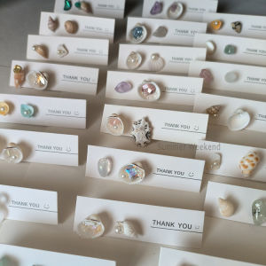 Hypoallergenic Ocean Natural Crystal Shell Earrings Abalone Stone Turquoise Sea Snail Ear Studs Fashion Jewelry for Women