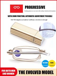 แว่นอ่านหนังสือพกพาสำหรับผู้ชาย HD แว่นอ่านหนังสือพับได้อัจฉริยะ 2 วัตถุประสงค์ แว่นอ่านหนังสือป้องกันแสงสีฟ้า