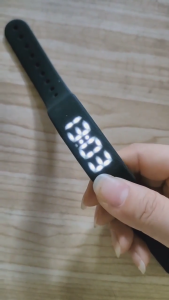 LED Digital Alarm Clock Watch Adjustable Silicone Snooze-proof Alarm Bracelet with Running Pedometer Waterproof Vibrating Alarm
