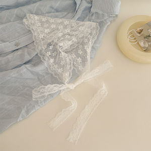 Fresh Country Style Lace Flower Headscarf Triangle Scarf Hair Ties Bunting Silk Scarf Hair Accessories Zhaolu Small Clear