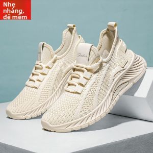 JIFANPAUL | Giày Đánh Bóng Mùa Hè Đế Mềm Flyknit Trắng Kiểu Mới