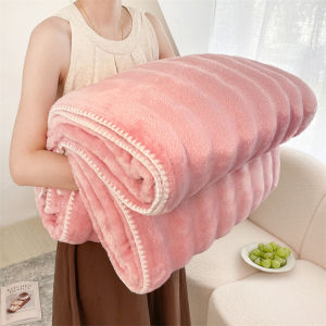 A-Class Maternal Infant Faux Rabbit Fur Bubbling Flannel Thickened Blanket
