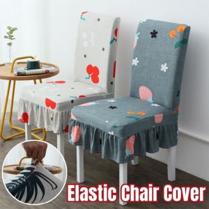 Elastic Universal Dining Chair Cover Removable Anti-Dirty Skirt Chair Seat Cover Protectors