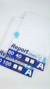 กระดาษรายงาน Double A Report Sheet ขนาด A4 หนา 80 แกรม 40 แผ่นและ 100 แผ่น