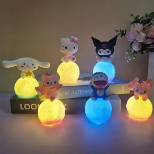 Kuromi LED Lampu Tidur Melody Cinnamoroll Hello Kitty Figure Night Light Hiasan Kamar Tidur