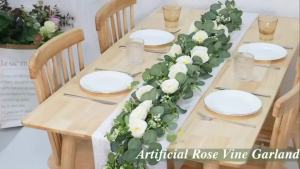 1Pcs 2.2M Artificial White Flower Fake Hanging Fake Vine Plants Leaves Artificials Garland Flowers Wedding Decoration