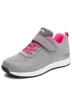 Summer Shoes for the Old Genuine Goods Feet Fat Wide Instep Height Middle-Aged Mom Non Slip Official Plaid Breathable Walking Shoes