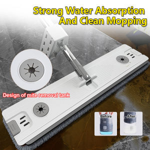 45cm Big Size Squeeze Mop With Bucket 360 Rotation Flat Mop Free Hand Washing Lazy Mop Floor Cleaning Microfiber Squeeze