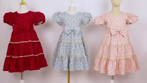 European and American Embroidery Dress Girls Party Lace Princess Flower Child Net Gauze Pengpeng Dress