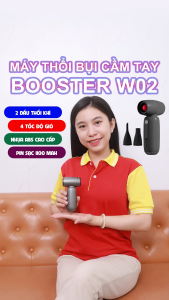 Máy thổi bụi cầm tay mini pin sạc Booster W02 lực thổi mạnh mẽ với 2 đầu thay thế